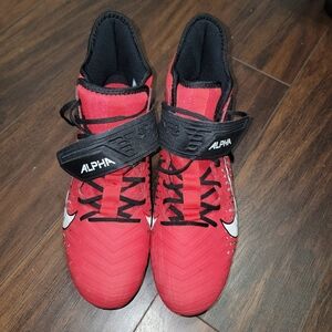 Euc Nike Red and Black Alpha Cleats.